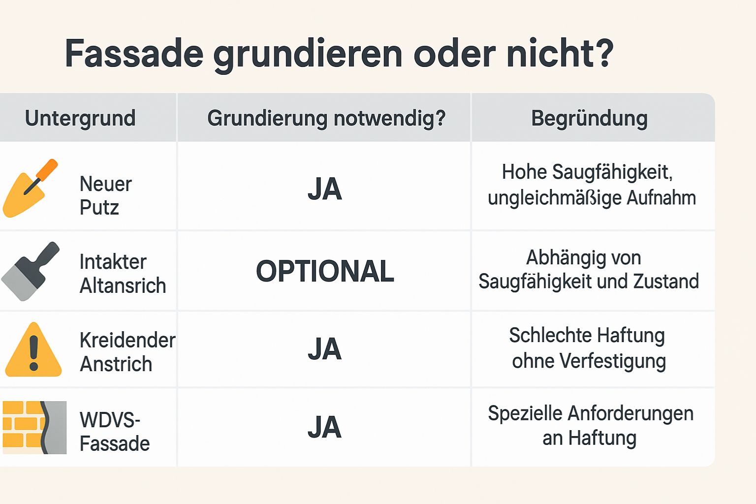 Fassaden Grundierung ja oder nein