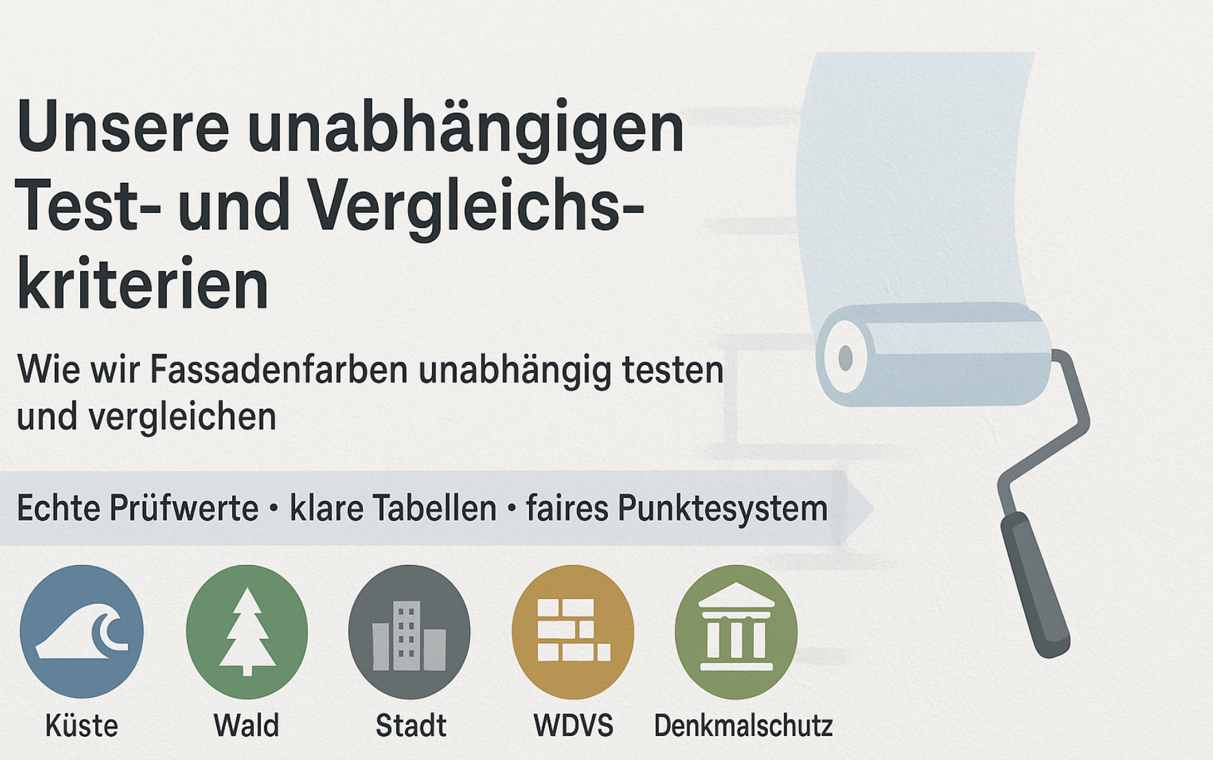 Test- und Vergleichskriterien Fassadenfarben Info